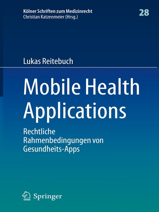 Title details for Mobile Health Applications by Lukas Reitebuch - Available